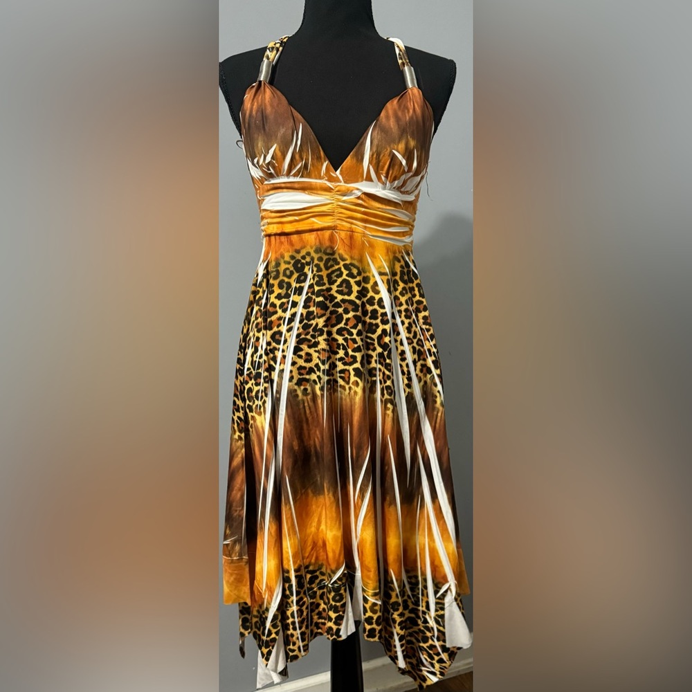 Paradise multi color dress with animal print